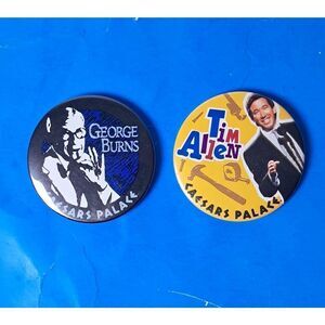 Pair of Vintage Caesars Palace collector Pins- George Burns and Tim Allen